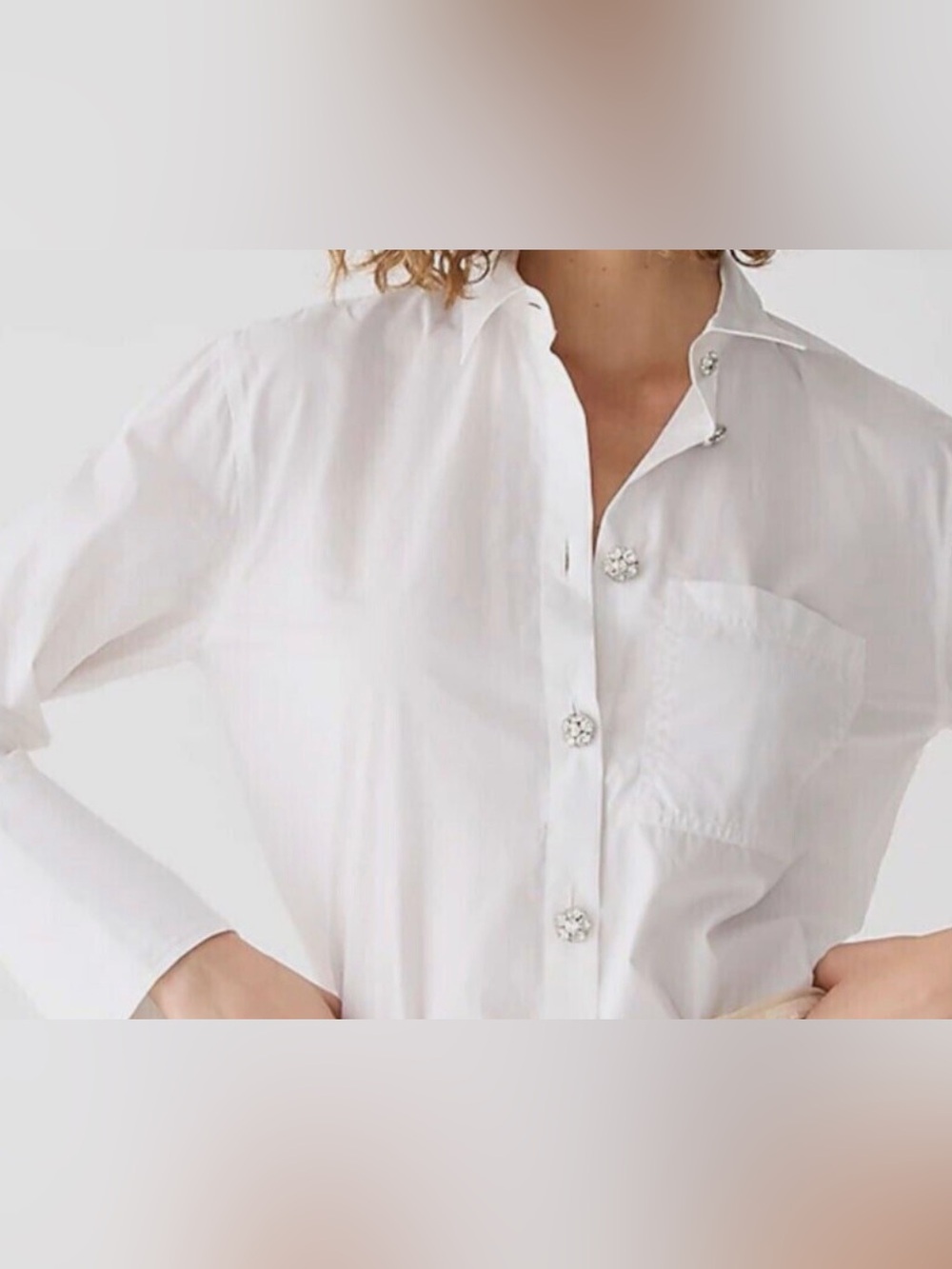 J. Crew Garçon White Button-Down Shirt with Decorative Buttons